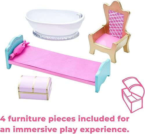 Miniatura 38 de Teamson Kids Juego de tocador con espejo y taburete, escritorio de maquillaje para niños con espejo para niñas pequeñas, tocador de madera para