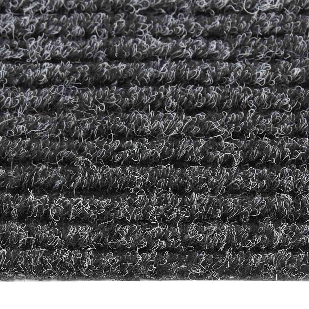Alfombra antisuciedad, 100 x 400 cm, color antracita, resistente con parte trasera de gel antideslizante para entrada, superficie de fieltro punzonado que absorbe la humedad