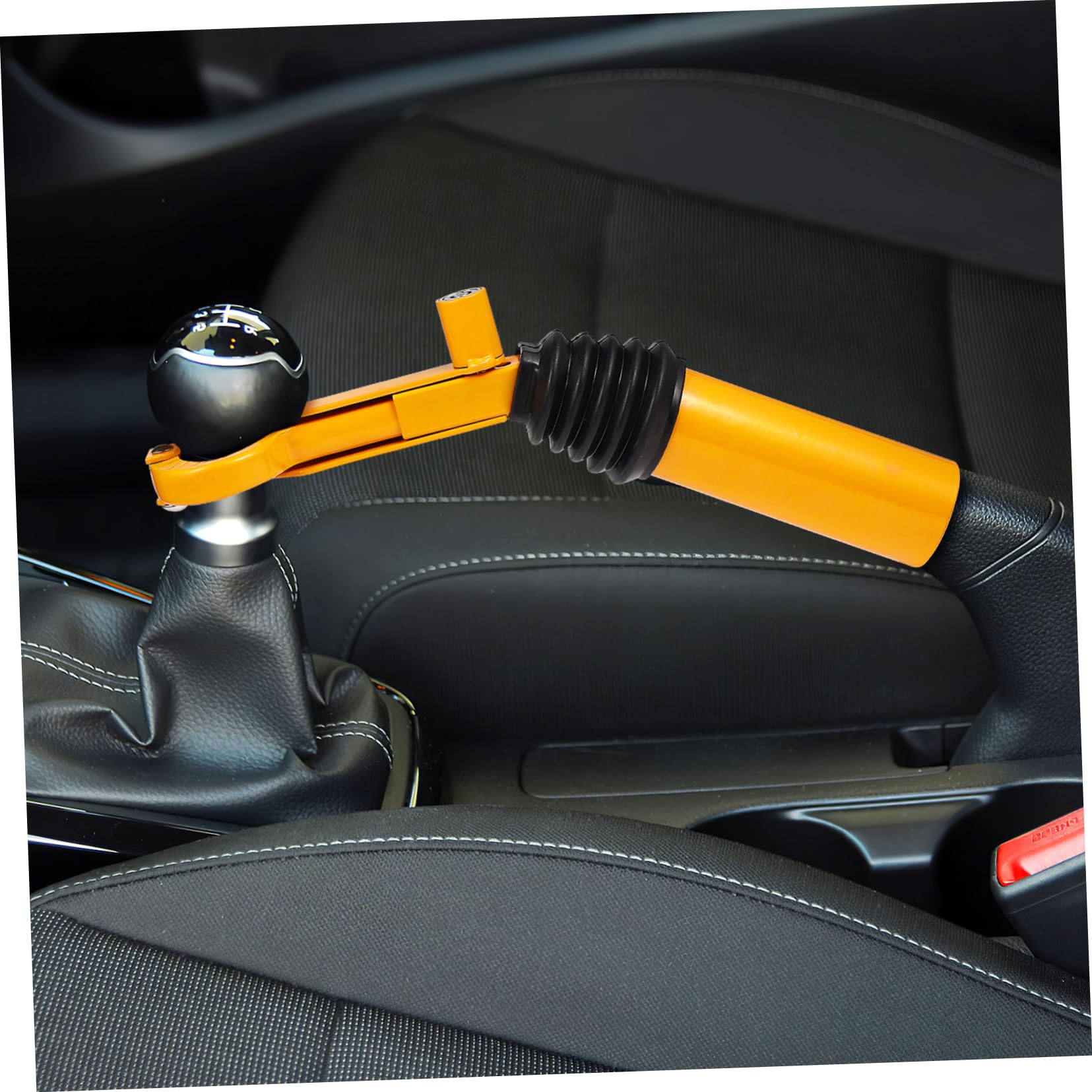 TOPBATHY Dispositif Antivol pour Voiture en Acier Or, Verrou de Levier de Vitesse Facile à Installer Structure Simple, Protection du Frein à Main pour Sécurité Renforcée