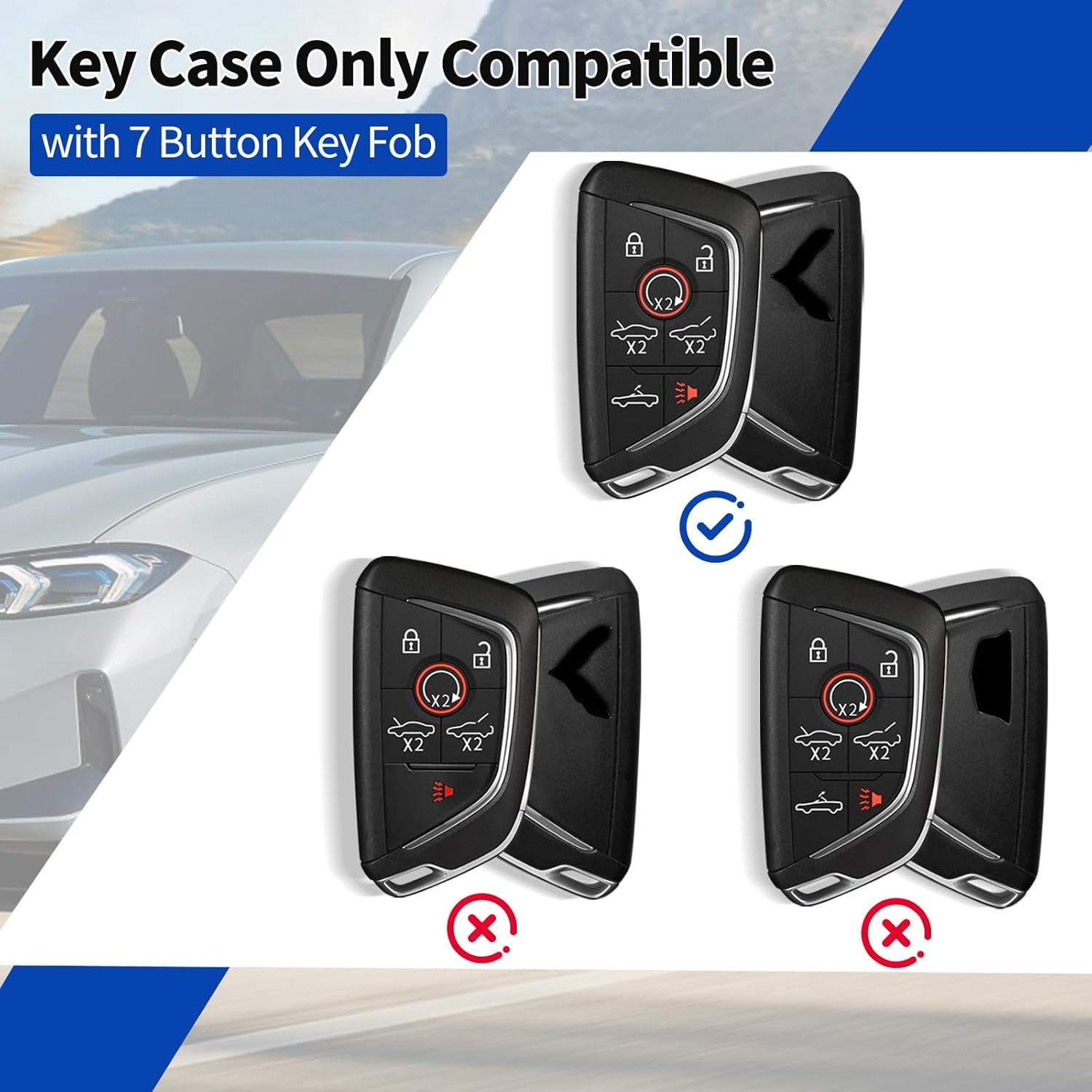 T-carbon Key Fob Cover Fits for Corvette C8 2020-2026 Key Fob Luxury Sports Car Inspired Design,Carbon Fiber Texture,Protective Key Case Compatible with Corvette C8 Z51 Z06 Smart Key(Black)