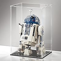 Vista 24 de LASOA Vitrina de acrílico – Pequeña caja de exhibición para coleccionables, figuras, recuerdos, escaparate transparente con base negra, contenedor