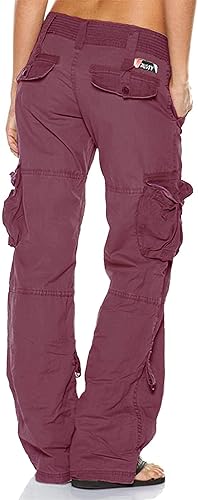 Miniatura 3 de Pantalones cargo tácticos activos sueltos con múltiples bolsillos para mujer, pantalones militares casuales de combate