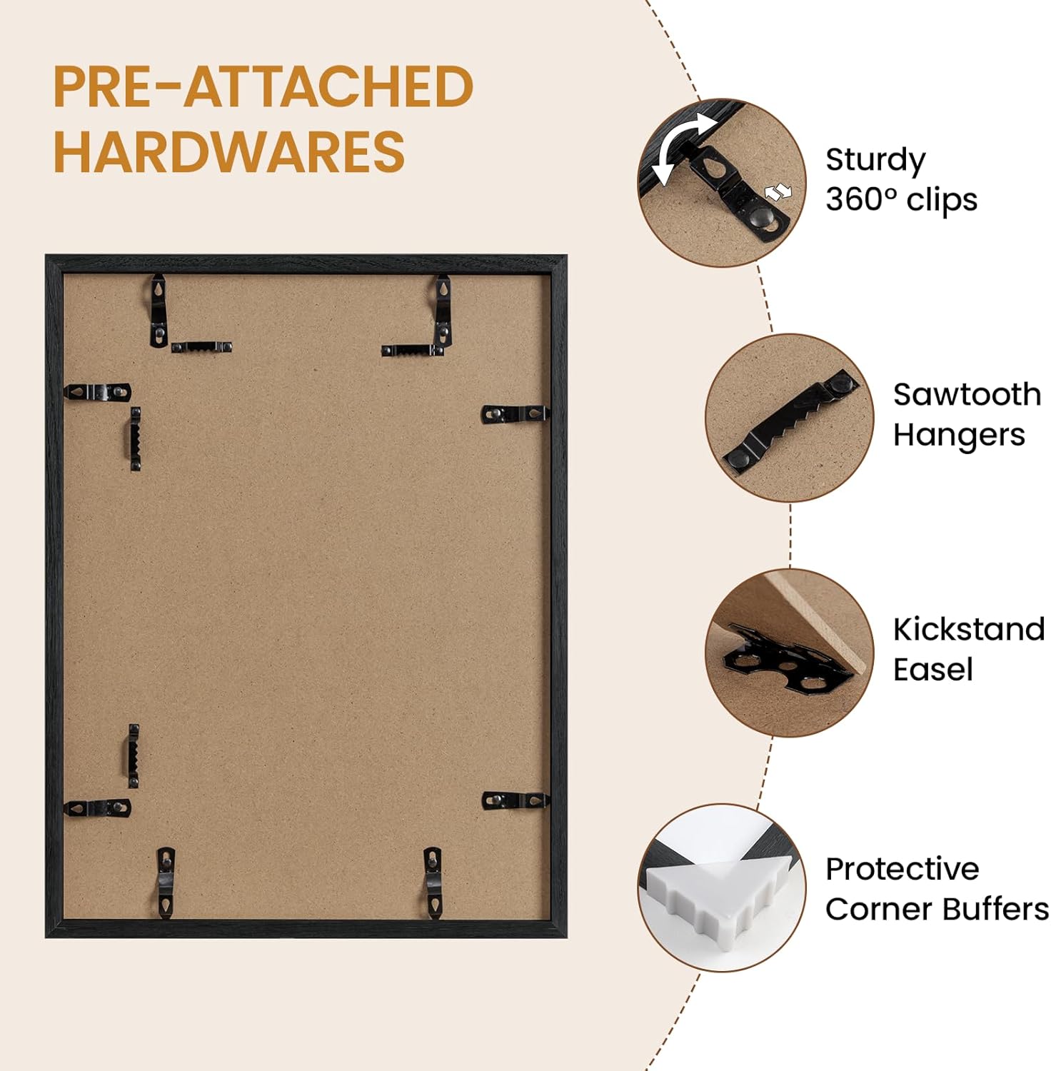13x17 Picture Frame Oak Wood,13"x17"Black Color Wooden Frames with Tempered Glass,17x13 inch Wall Gallery Poster Frame with No Mat,13 by 17 Frames Horizontal and Vertical for Wall Mounting