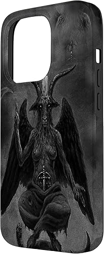 Miniatura 35 de iPhone 15 Pro Max Baphomet Occult Satanic Gothic Satan Goat Head 666 Tattoo Case