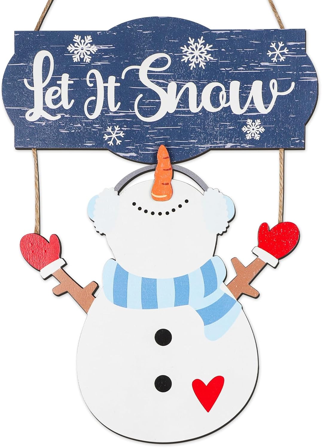 Snowman Decorations, Let It Snow Wooden Snowman Christmas Door Sign, Winter Decor for Xmas Winter Holiday Home Decor Snowman Decorations, Let It Snow Wooden Snowman Christmas Door Sign, Winter Decor for Xmas Winter Holiday Home Decor