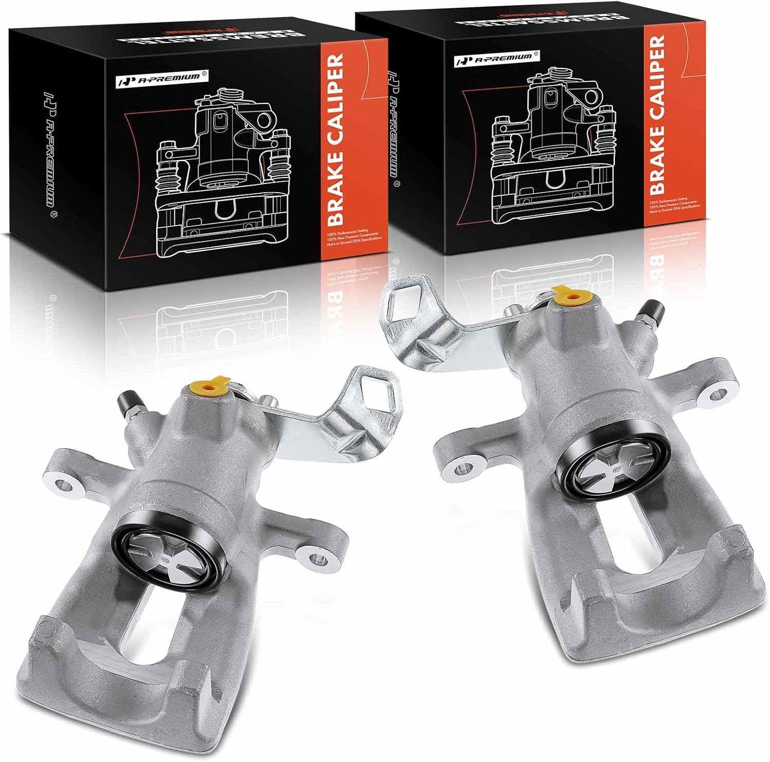 A-Premium Disc Brake Caliper Assembly Without Bracket Compatible with Select Mini Models - R52/R57/R58/R56/R55 Cooper, L4 1.6L - Rear Driver and Passenger Side, 2-PC Set