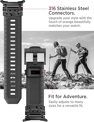 Vista 2 de Miimall Rugged Band for Samsung Galaxy Watch Ultra 47mm 20252024, Rubber Sport Strap for Galaxy Watch Ultra, Lightweight Breathable One Click Quick