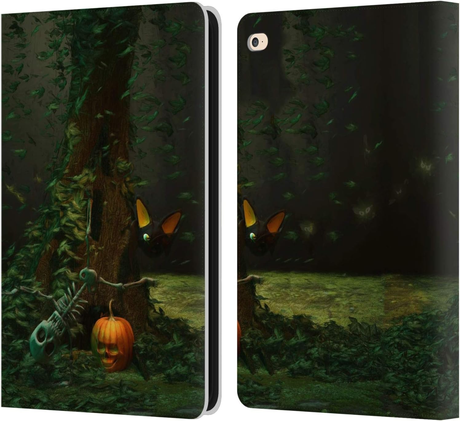 Head Case Designs Officially Licensed Simone Gatterwe Spider Halloween Leather Wallet Case Compatible with Apple iPad 9.7 2017 / iPad 9.7 2018