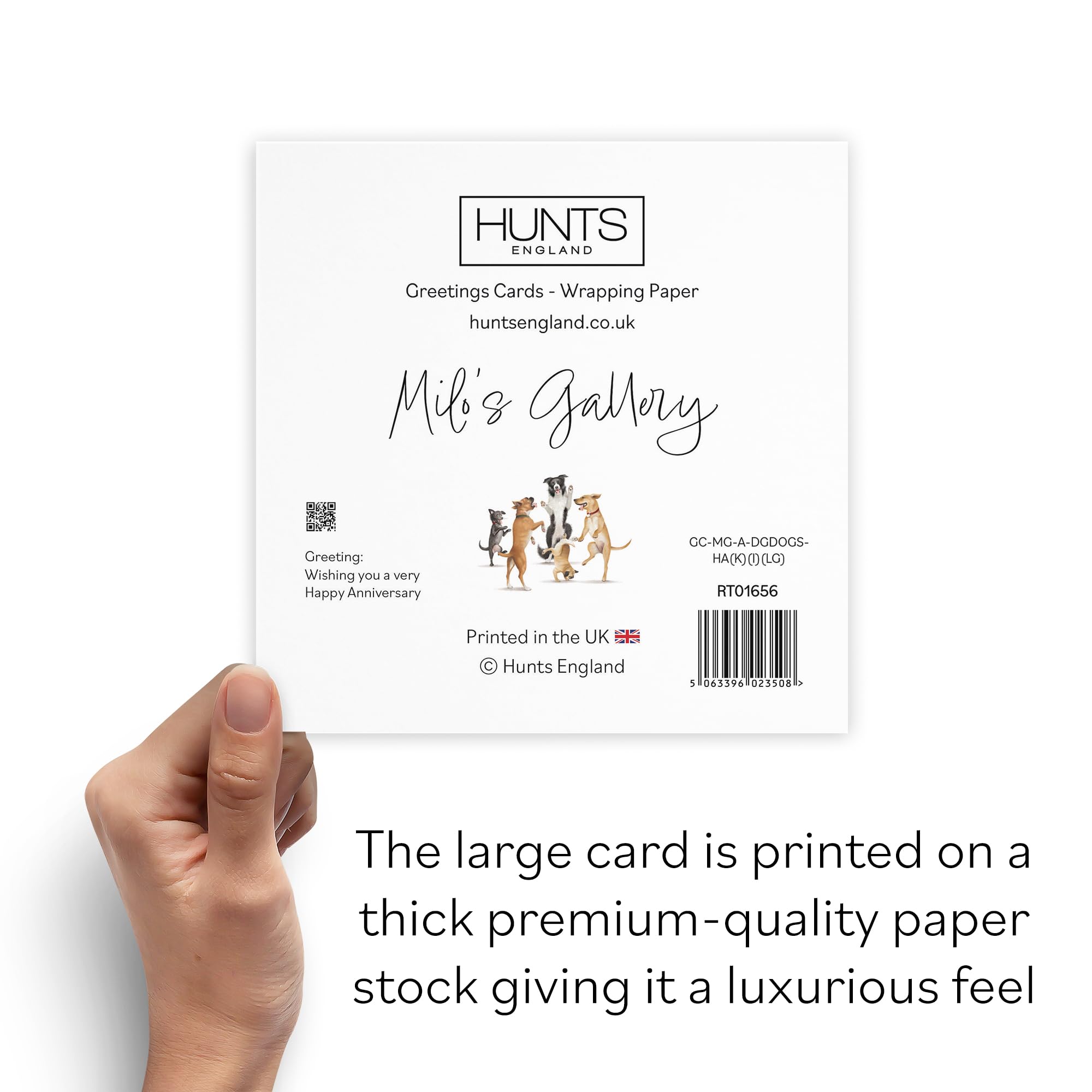 Hunts England, Large Anniversary Card for Couples Him Or Her, Dancing Dogs, Anniversary Card for Couple Wife, Husband - Image 2