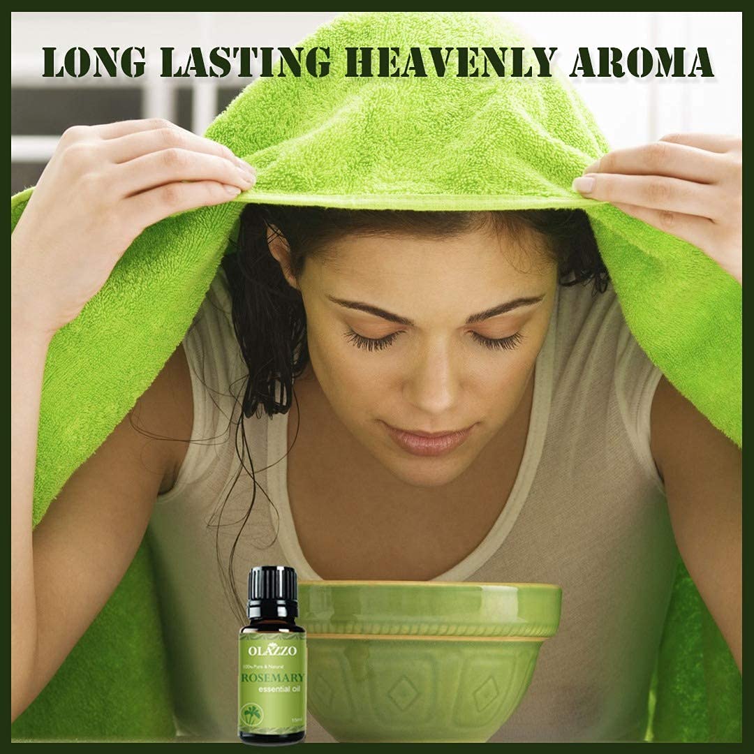 Olazzo Rosemary Essential Oil 15ml – Pure & Natural Aromatic Oil for Hair, Skin, Scalp, Diffuser & Refreshing Aroma – Ideal for DIY Blends, Massage, and Home Fragrance 4