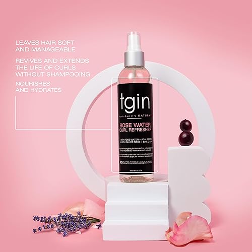 Miniatura 3 de tgin - Refrescante de rizos de agua de rosas para cabello rizado, enrollado y ondulado, con bayas de acai, hidrata y calma el cabello seco y el