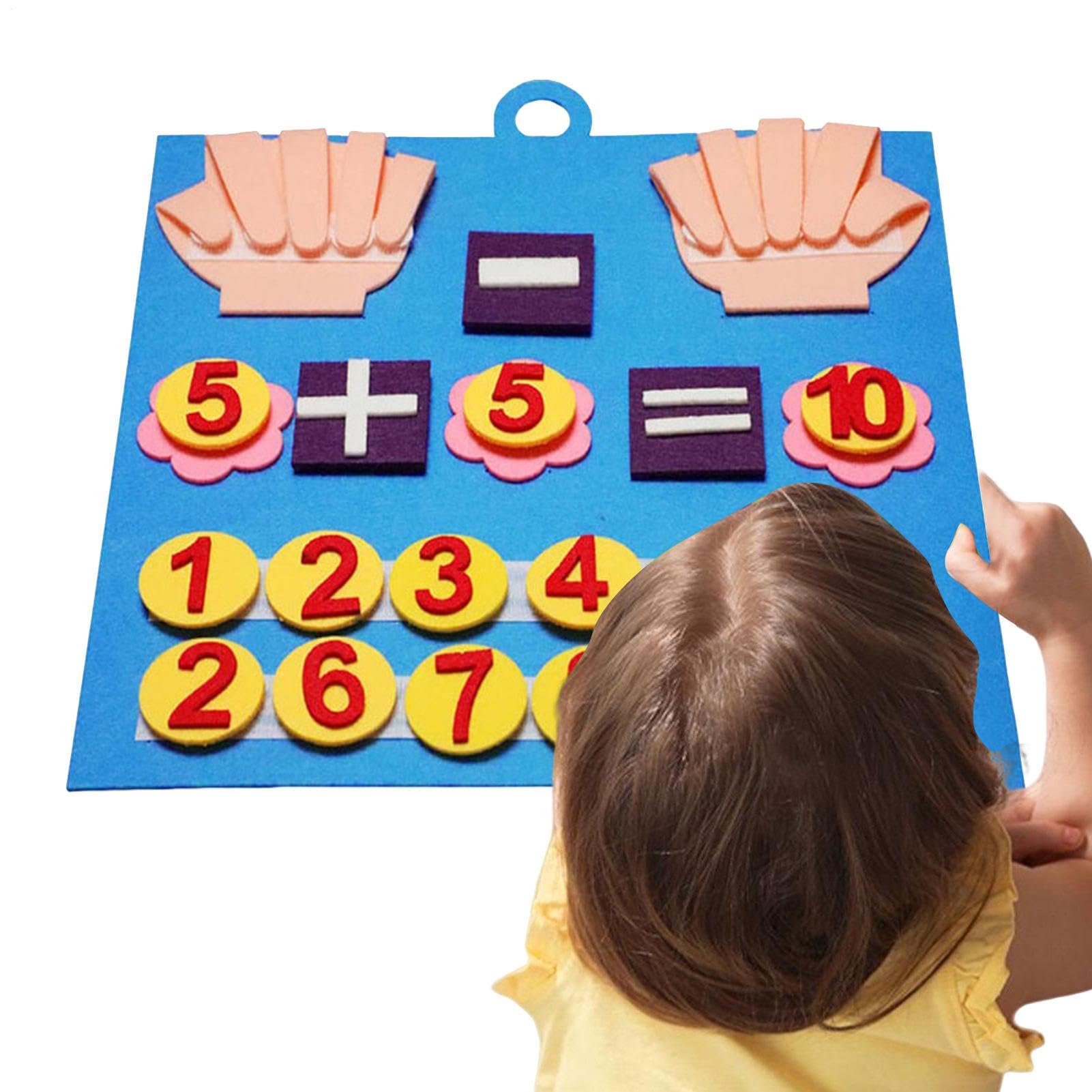 Tavola In Feltro – Giocattolo Per Contare I Bambini, Numeri Con Le Dita | Set Di Manipolazione Matematica Prescolare, Gioco Di Educazione Precoce, Per L'apprendimento Di Addizioni E Sottraz