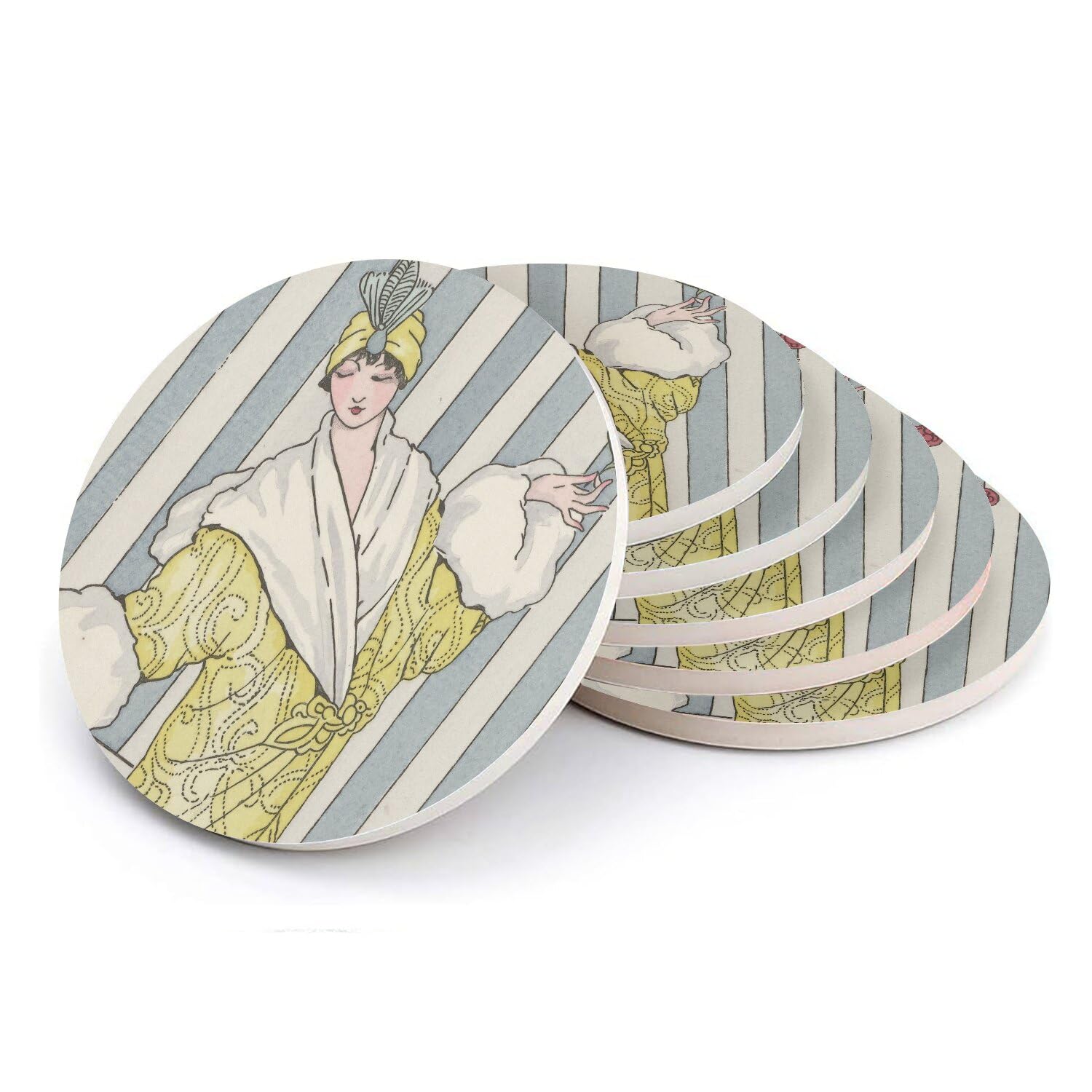 Sous-verre céramique anti-condensation Art Deco pour éviter les taches sur vos tables