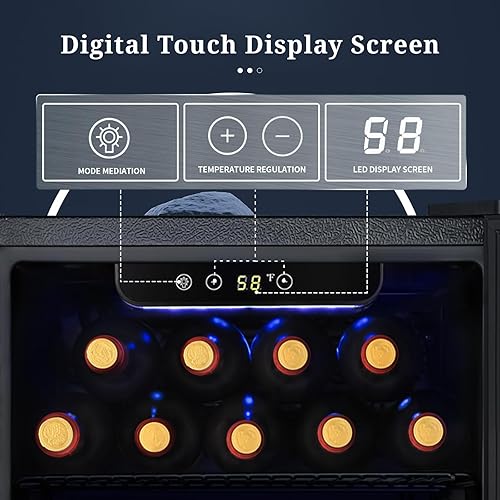 Miniatura 4 de Antarctic Star Refrigerador de vino para 12 botellas de 48 latasgabinete para bebidas, mini refrigerador de bajo ruido, puerta de vidrio