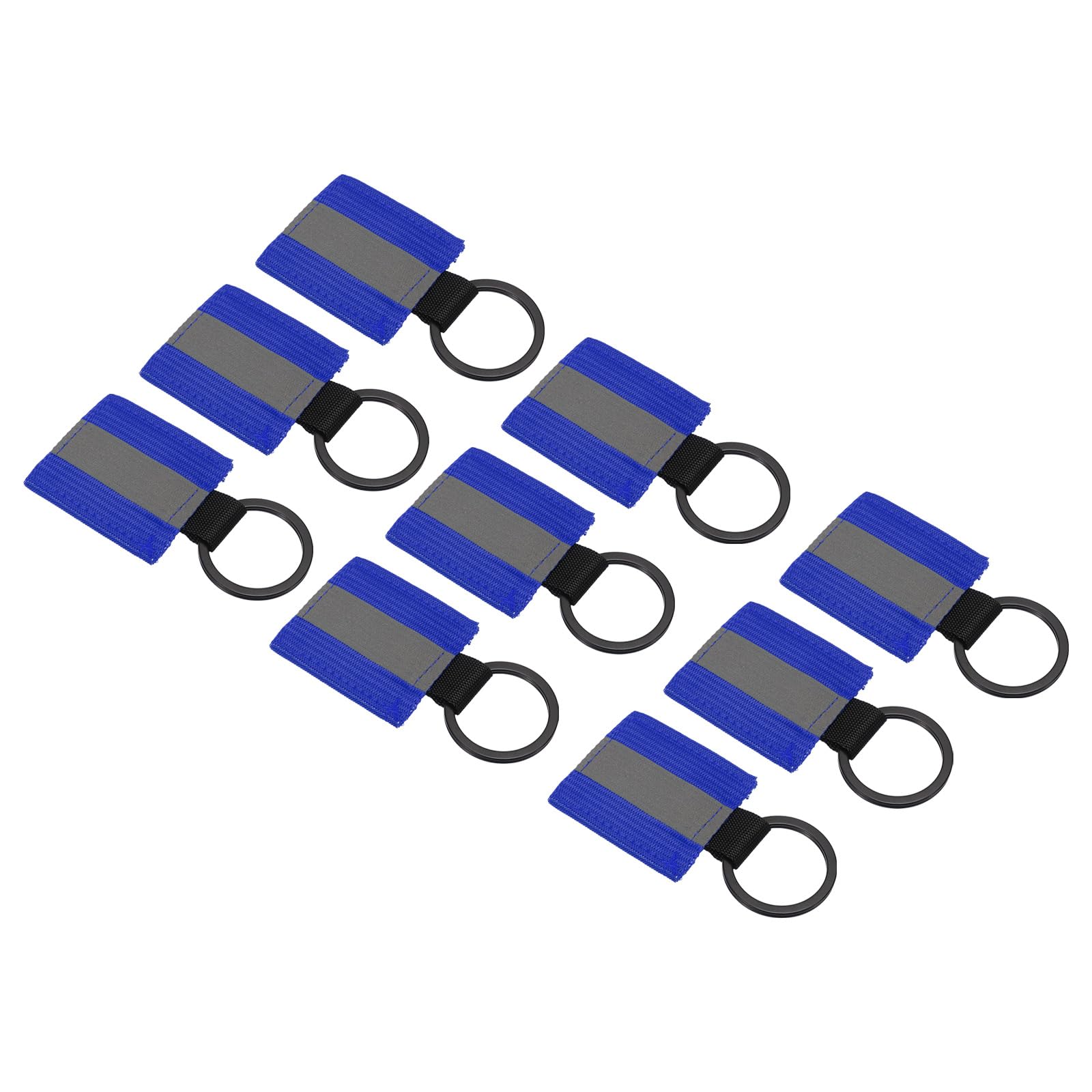 PATIKIL Reflective Keychain Tags, 9 Pack Reflective Zipper Pulls Nylon Keychain High Visibility Reflectors Tags for Backpack Pendant Dog Collar, Blue โ image 1
