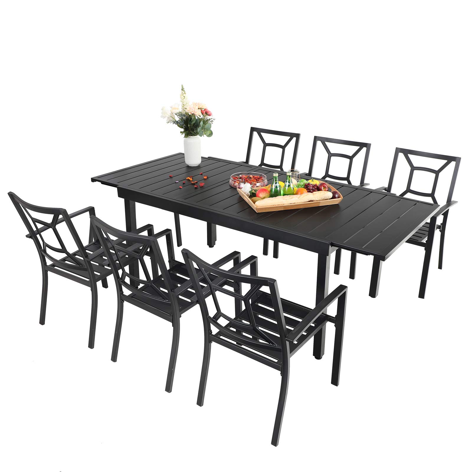Buy Sophia & William Patio Dining Set, 7 Piece Metal Outdoor Expandable