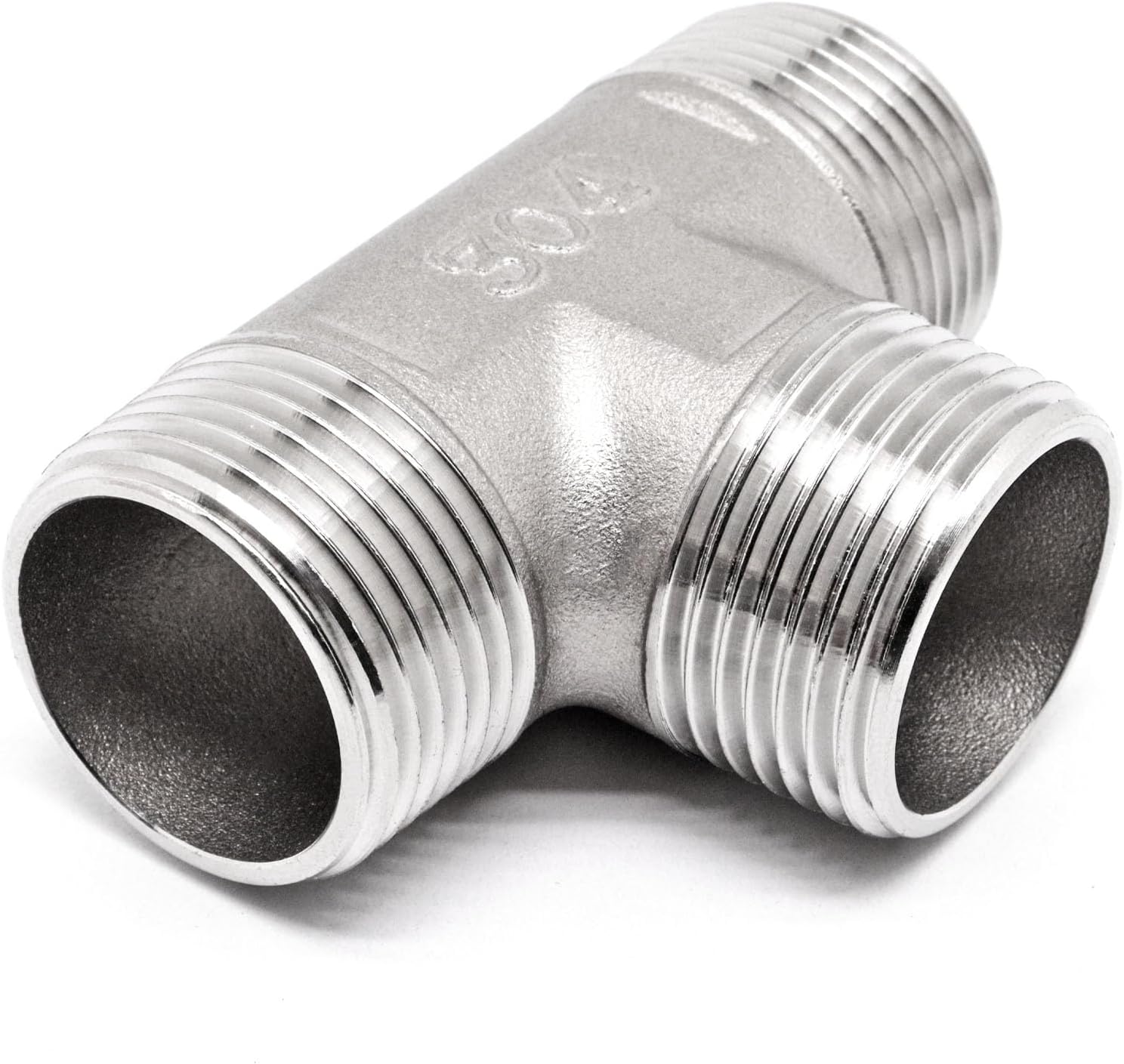 1Pcs 304 Stainless Steel Tee Pipe Fittings 1"×1"×1" NPT Male 3 Way Thread Hose Fitting T-shaped Connector for Oil Air Gas Pipe