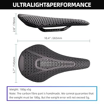 3Dプリント フルカーボンサドル ロードバイク Ryet 3Dプリントバイクカーボンサドル140mm 143mm超軽量ロード