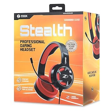 Zoook Rocker Stealth Professional Gaming Headset with 7.1 Stereo Surround Sound (Red)