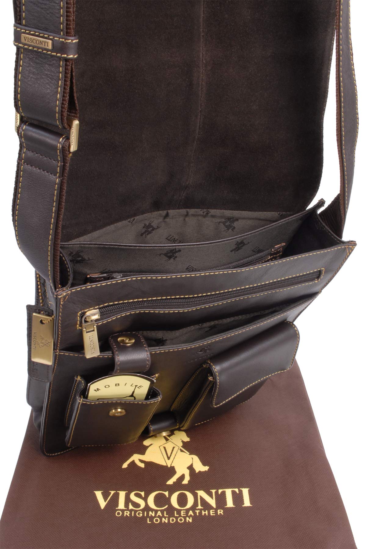 VISCONTI - Borsa a Spalla in Pelle - Messenger Bag e Ufficio Uomo - Borsa a Tracolla Media da Lavoro - 18410 Jasper