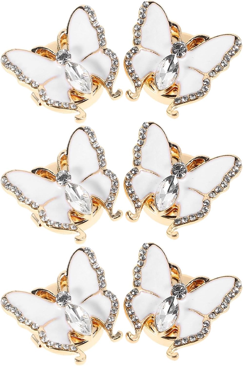 6pcs 3d Butterfly Rhinestone Button Covers for Women Dress Shirts