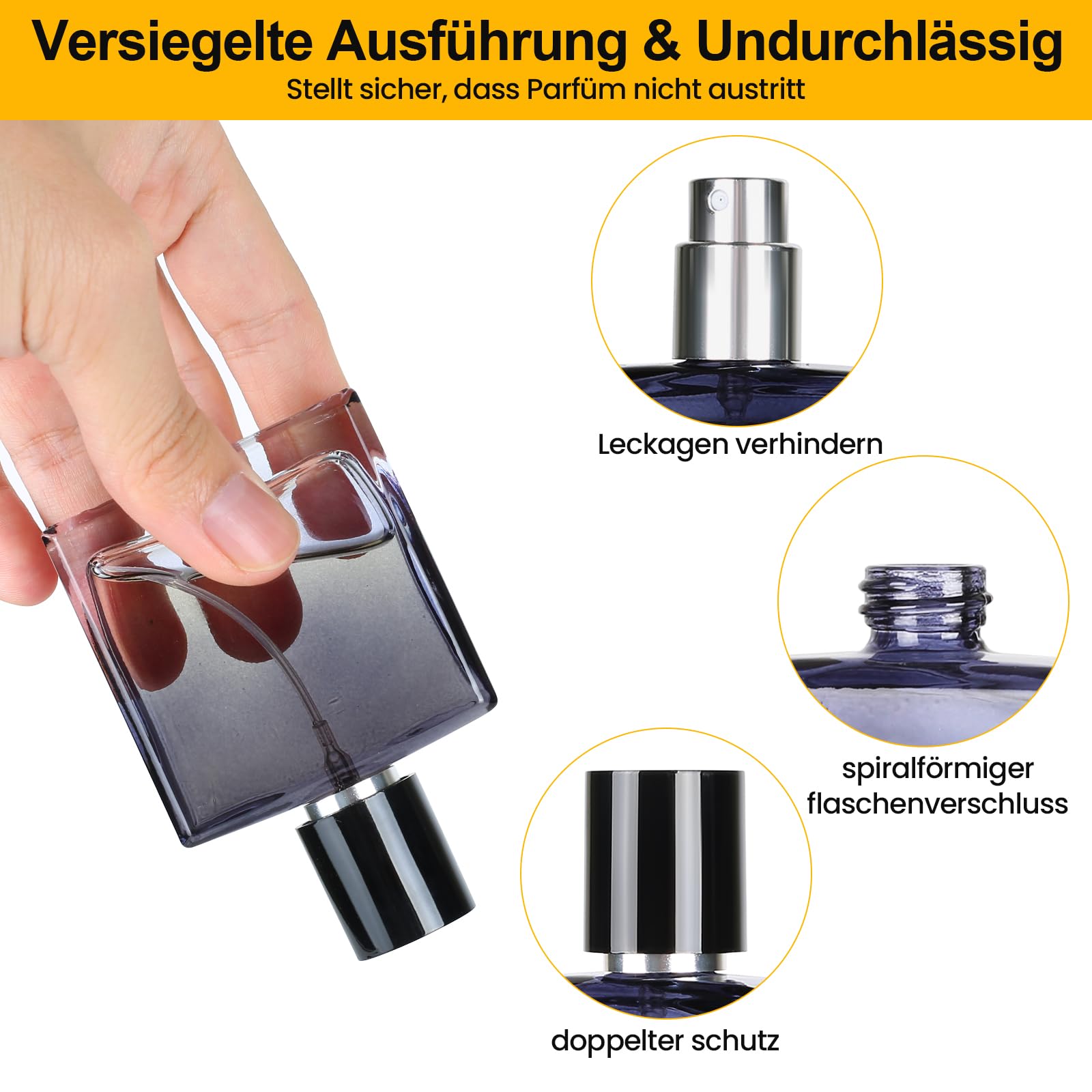 2 sztuki 30 ml rozpylacze do perfum, gradientowe niebieskie kwadratowe rozpylacze do perfum dla kobiet lub dziewczyn, pusty flakon do perfum z akcesoriami takimi jak lejek, dozownik do
