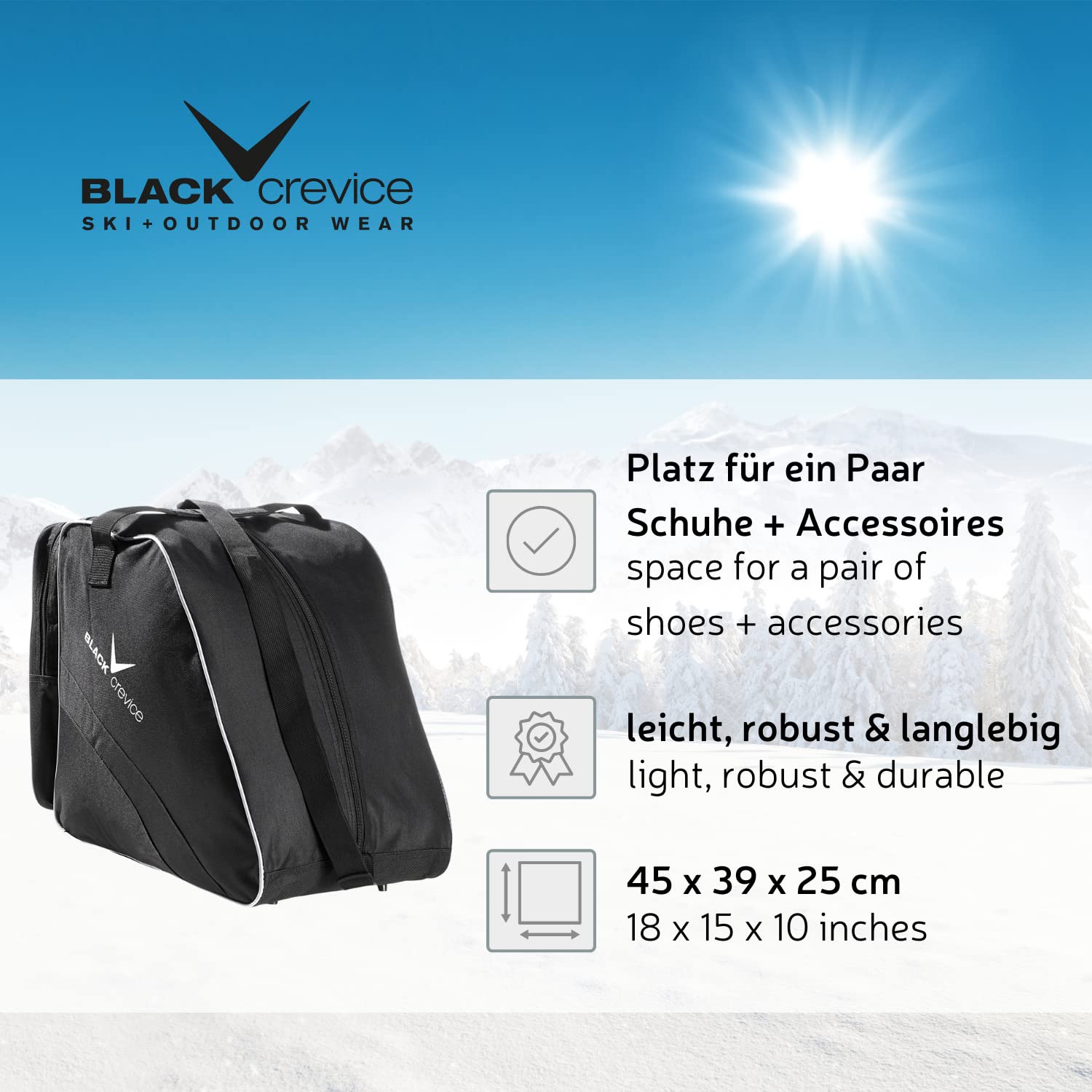 Black Crevice Skistiefeltasche Sac à Chaussures de Ski Mixte