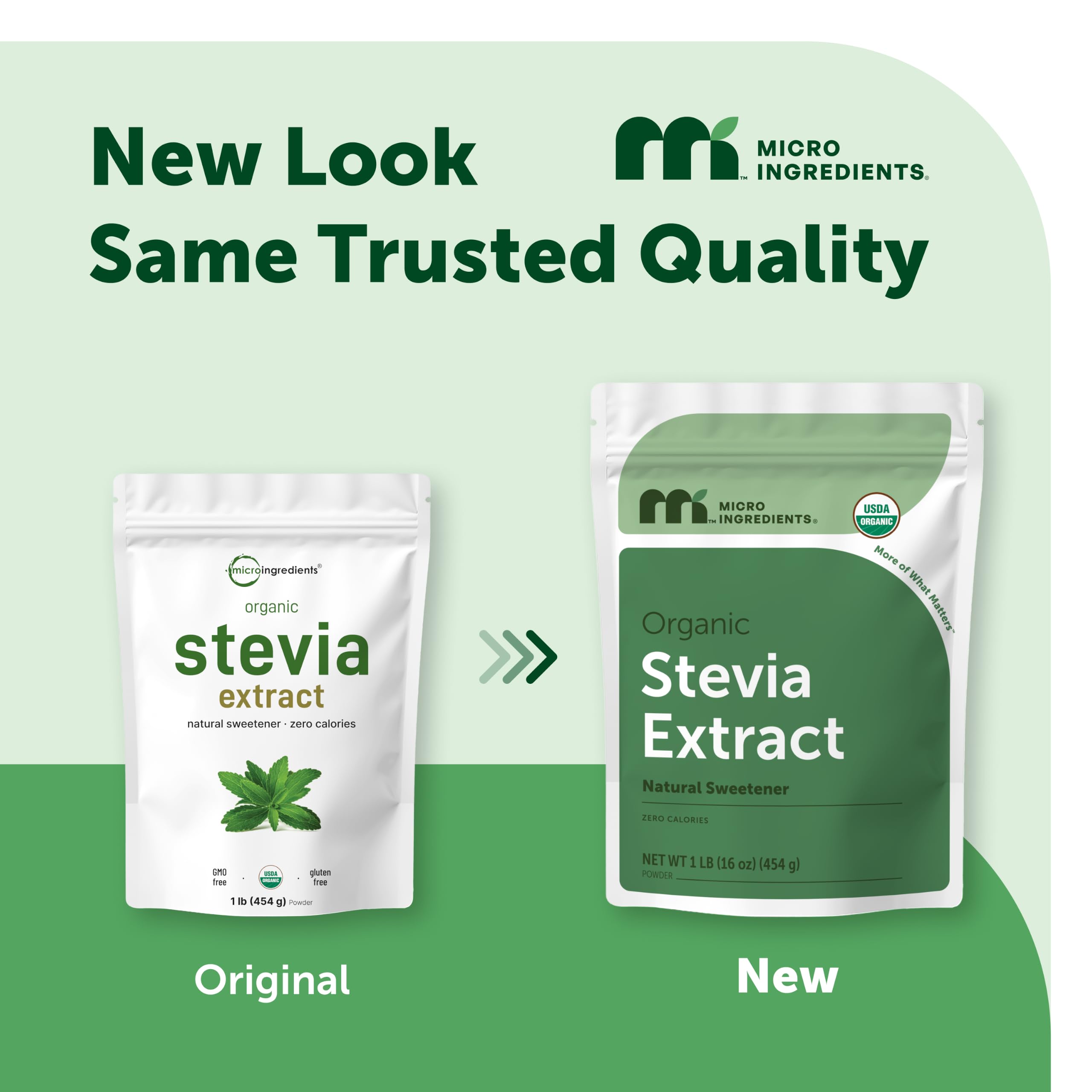 Micro Ingredients Pure Organic Stevia Extract Powder, 1 lb, No Additives | 2837 Servings, Stevia Green Leaf Reb-A, Sugar-Free 0 Calories, Natural Sweetener, Sugar Substitute, Keto & Vegan Friendly — Amazon image 3