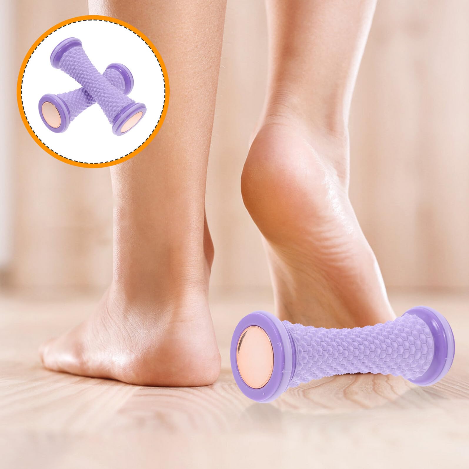Tragbare Fußmassagerolle Kompaktes Design aus Tpr und Pvc 2 Stück-pack Fördert die Durchblutung für Fuß und Fersenmassage für Unterwegs