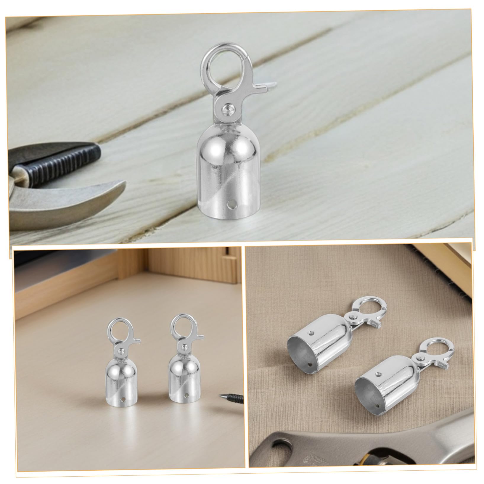 WOONEKY 12 Pezzi Ganci Metallici per Cordini con Chiusura Scatto Terminali Resistenti per Corde di Barriere e Corrimano Fissaggi Sicuri per Controllo Folla in Hotel e Aeroporti Finitura