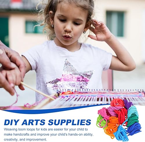 Miniatura 5 de Alipis 192 piezas de bandas de telar para tejer agarraderas de telar para niños, telar de tejer, telar de tejer, multicolor, elástico para