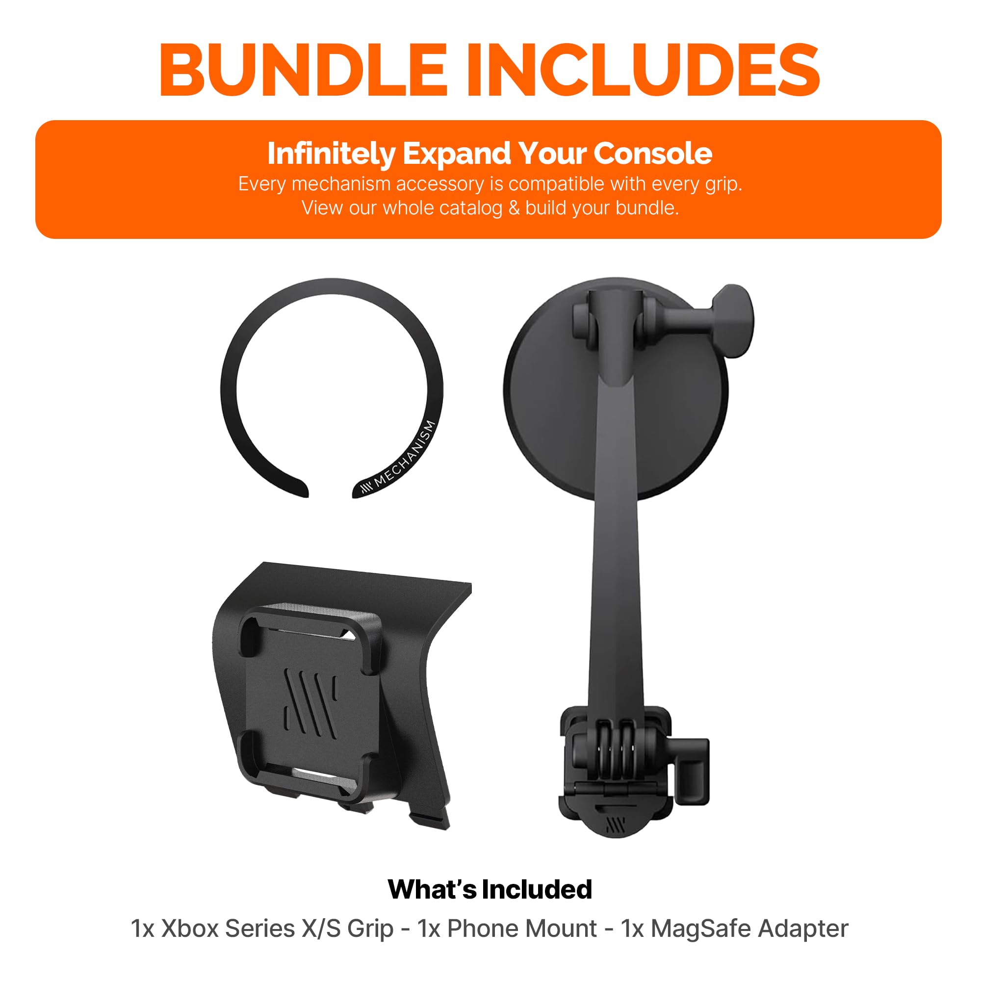 Mechanism Ensemble de support de téléphone pour manette sans fil Xbox Series X/S | Utilisez notre support de manette Xbox pour n'importe quel iPhone ou Android | Ajustez facilement notre support de