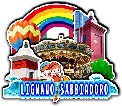 Lignano Sabbiadoro Italy Fridge Magnet 3D Wooden Craft Funny City Travel Souvenir Collection Home Kitchen Office Decoration