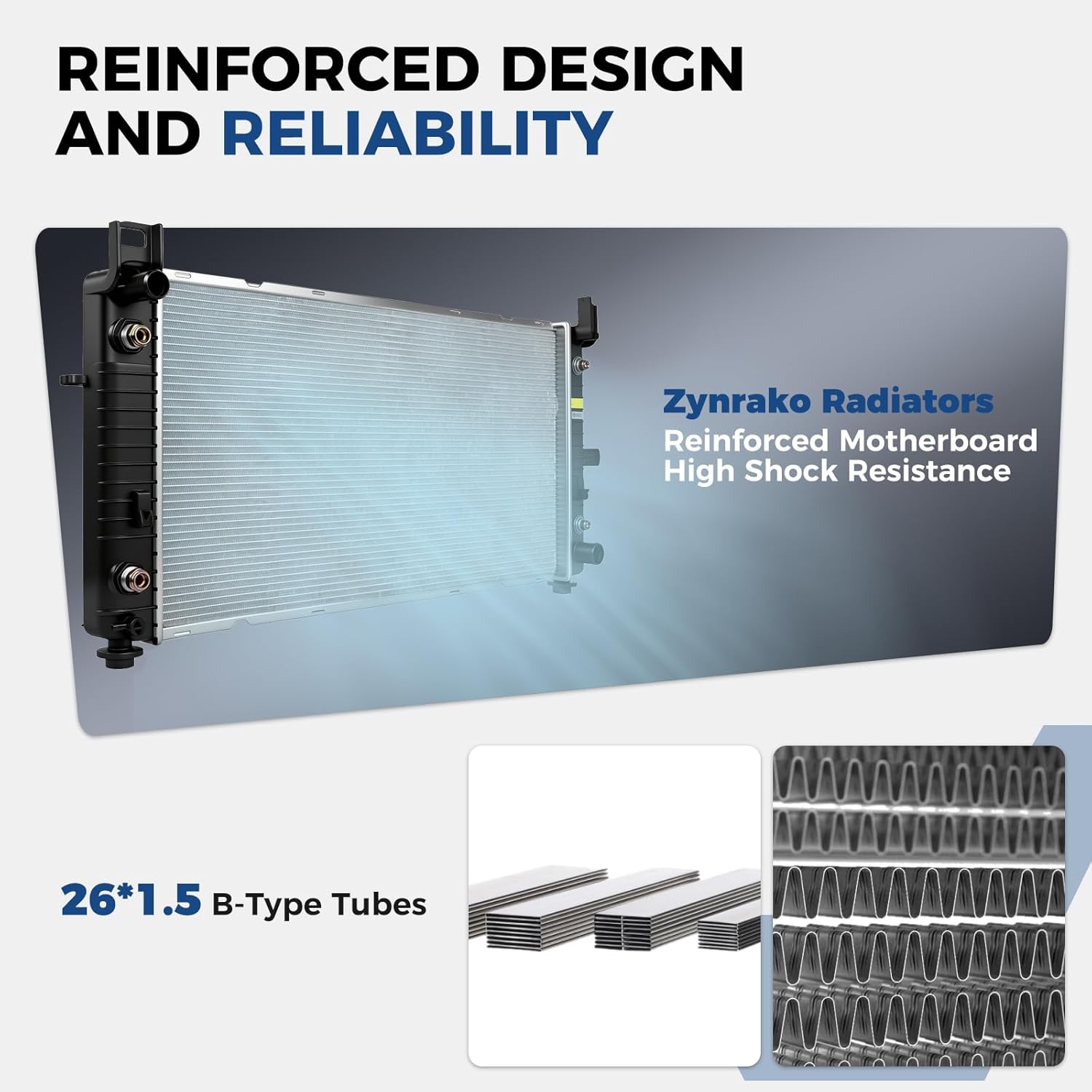 CU2370 34'' Engine Coolant Radiator Compatible with Chevy Silverado Suburban Tahoe GMC Sierra Yukon Cadillac Escalade 1996-2014 5.3 6.0 6.2 with EOC GM3010274