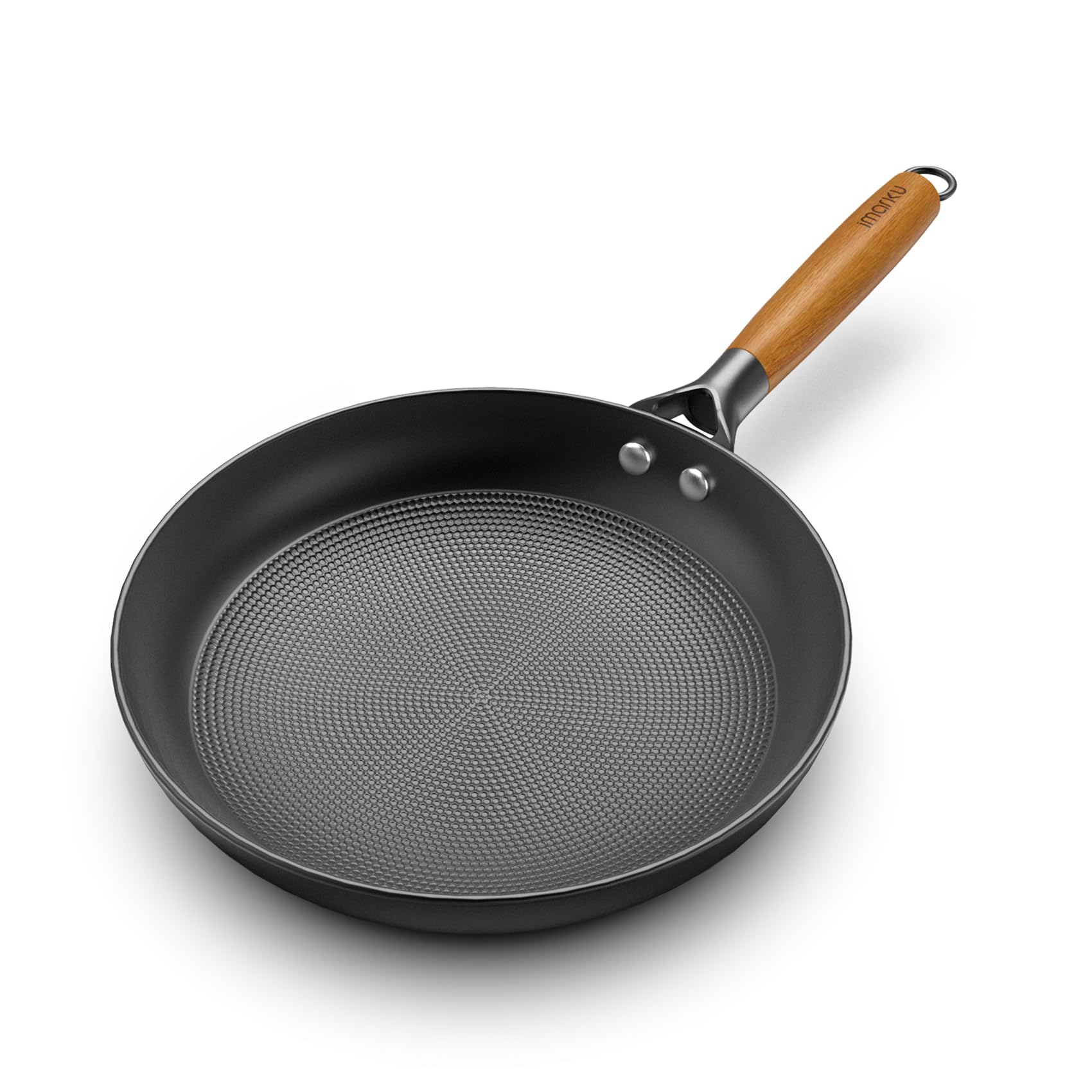 imarku Non Stick Frying Pans 10inch Frying Pan Nonstick with Detachable Wooden Handle, Egg Pan Honeycomb Cast Iron Skillet, Dishwasher Safe, Oven Safe To 500°F Pans, Mothers Day Gifts