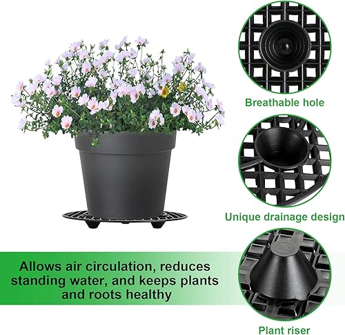 Miniatura 3 de 12 elevadores de plantas de 12 pulgadas para macetas de interior, soportes de plantas resistentes, elevador de macetas a nivel de planta para