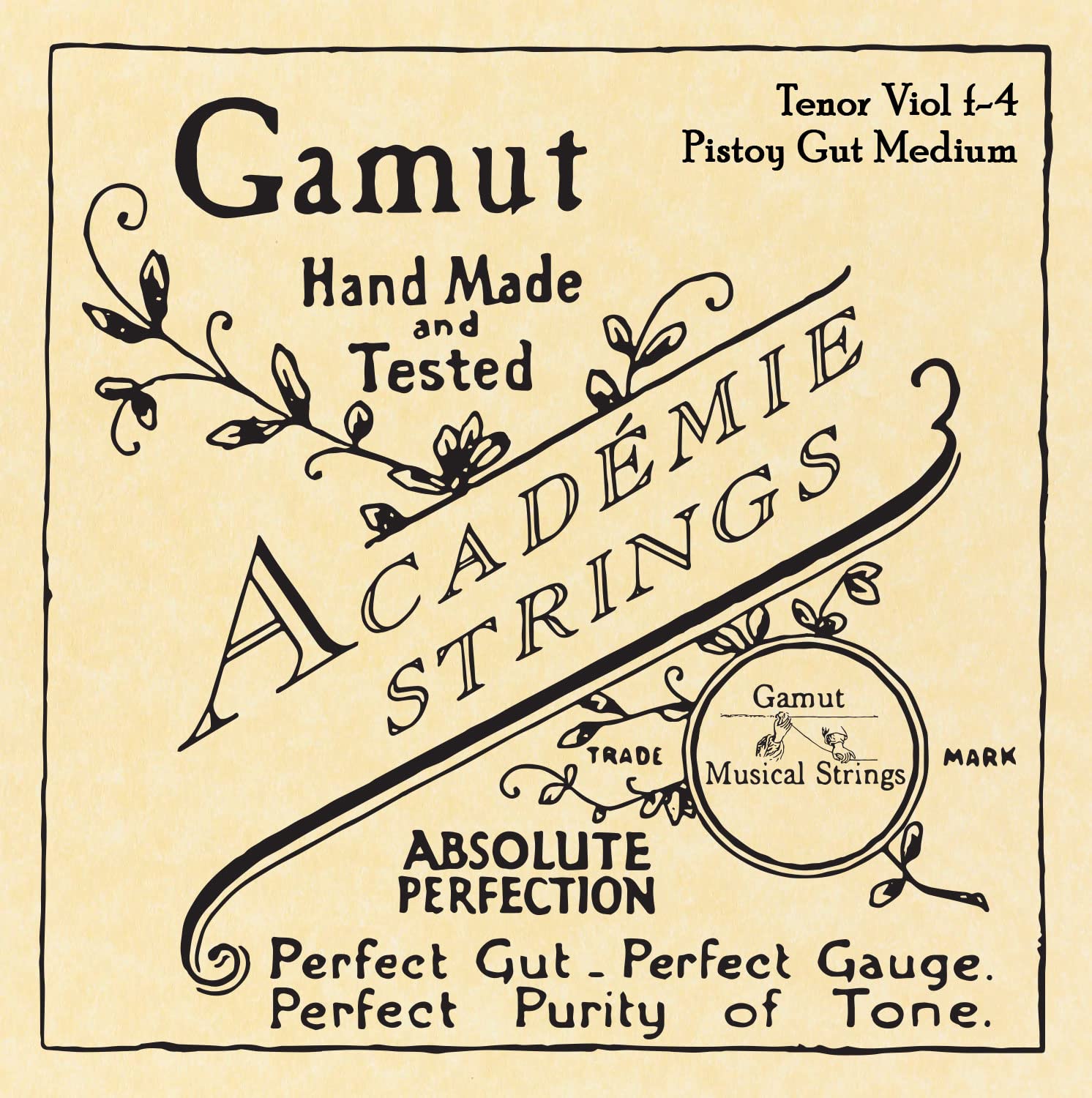 Academie Tenor Viol F-4 Pistoy Gut Medium Gauge