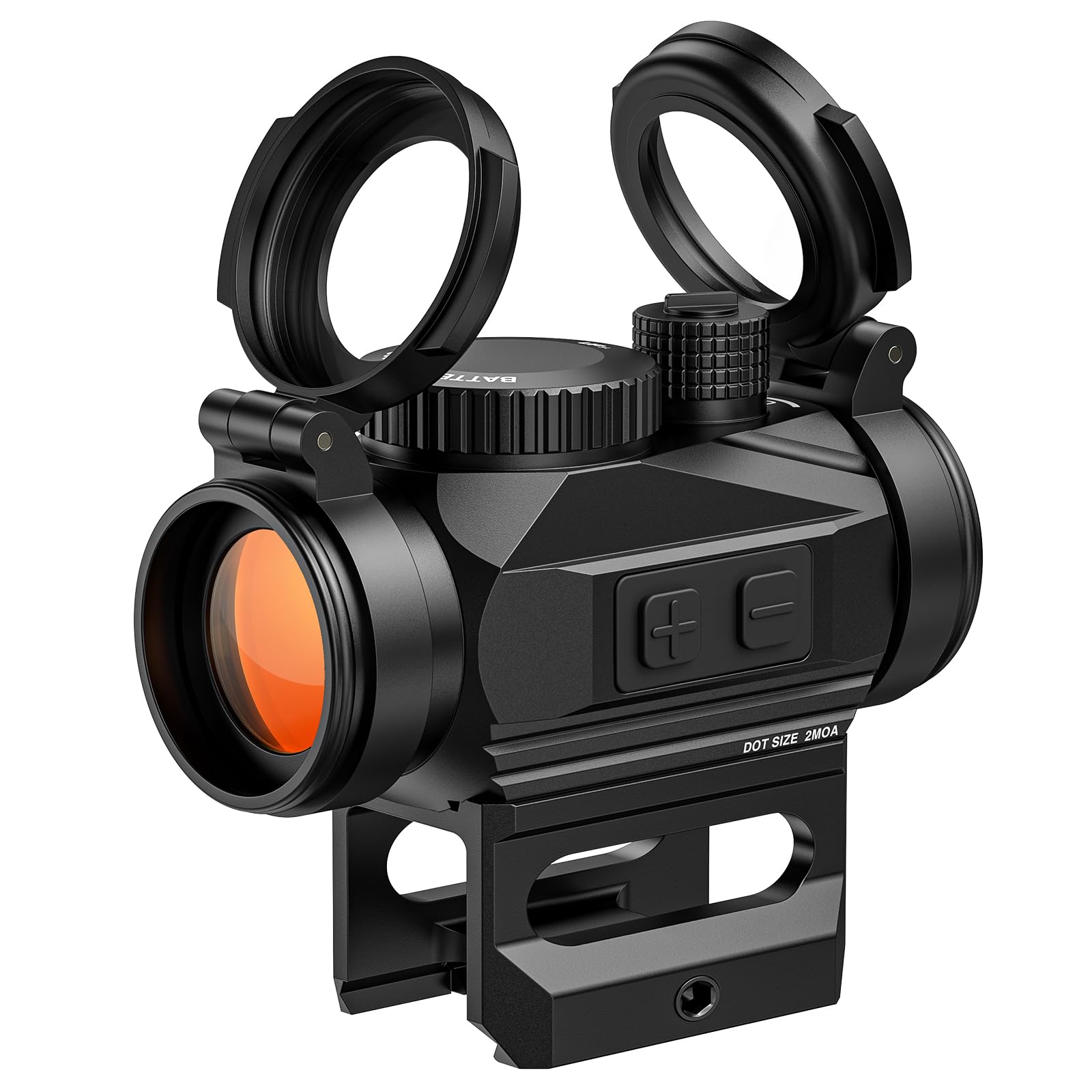 FoxSpook Motion Awake Red Dot Sight,1x20mm 2MOA Red dot Scope Auto On & Off Compact Optics with Low Profile and Lower 1/3 Co-Witness Mount, Flip Up Lens Covers and 12 Brightness Button Settings