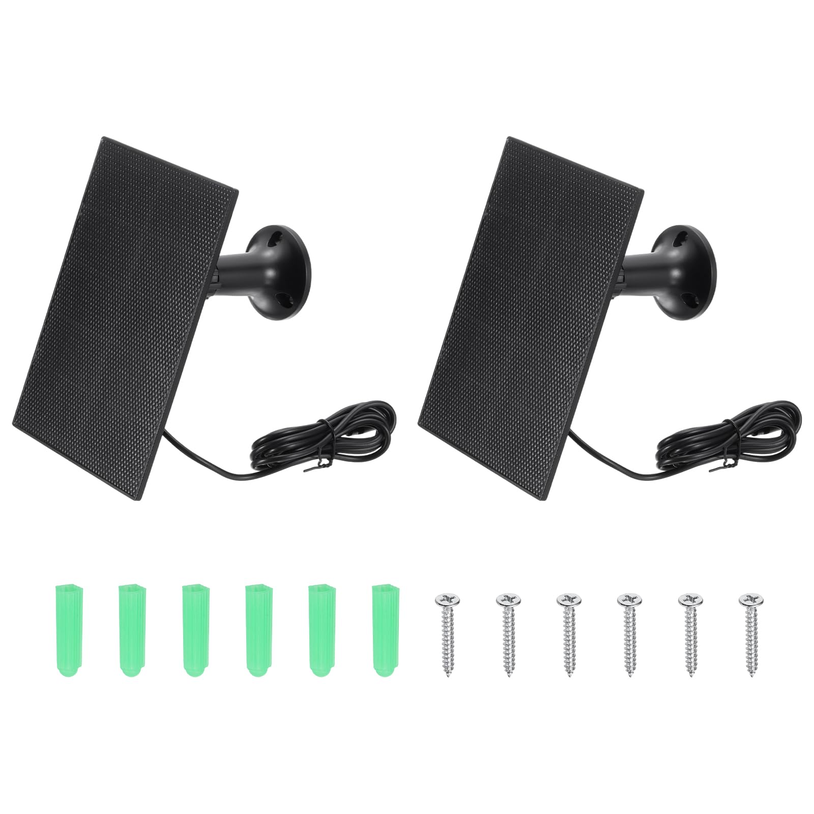 MECCANIXITY 2 pannelli solari per telecamera ad anello, caricabatterie USB da 4 W 6 V con cavo porta tipo C da 1,8 m, supporto da parete regolabile a 360°, per mangiatoie per uccelli all'aperto