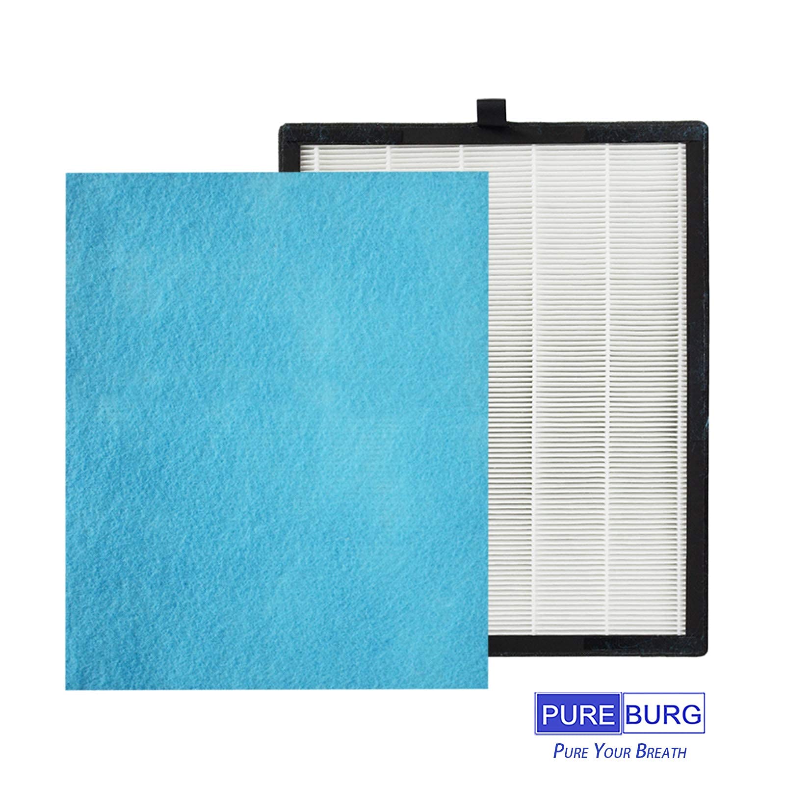 PUREBURG Paquete de 2 filtros de Repuesto HEPA 4 en 1 de Repuesto y 4 prefiltros compatibles con el purificador de Aire Duomishu ‎KJ203F-142