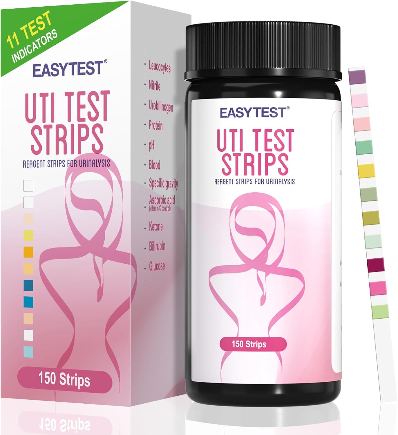 150 Urine Test Strips for Leukocytes 11in1 Nitrite, Protein, Blood