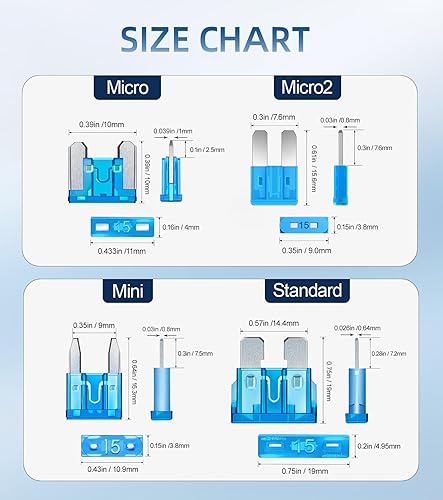 Vista 23 de Fusibles de automóvil 168 piezas, kit surtido de Jorest 114 fusibles de hoja mini automotriz + 54 fusibles automáticos estándar + 1 extractor