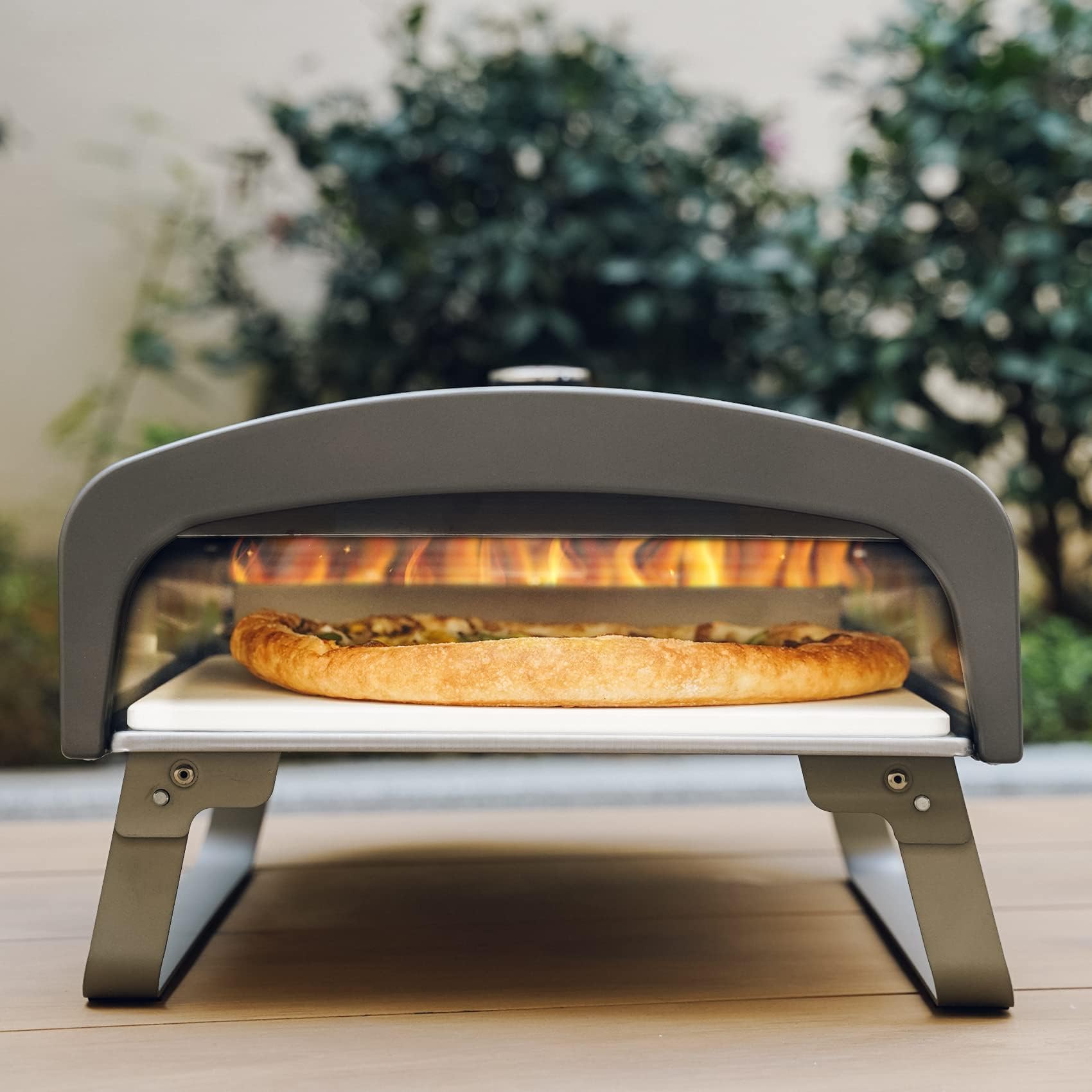 Q Pizza - Forno per pizza a gas con regolatore e pietra per pizza da 33 cm, 50 mbar, 500 °C