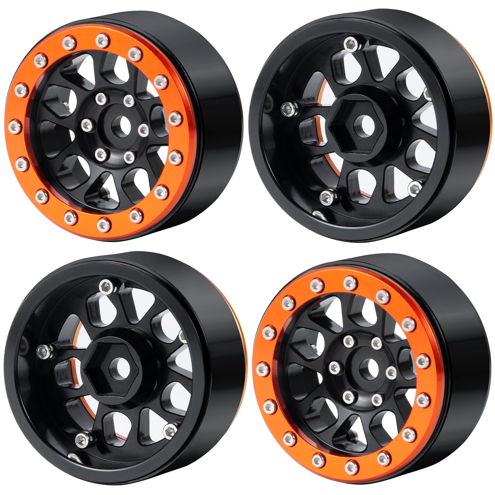 WEFEINO 4PCS Metal Beadlock 1.9