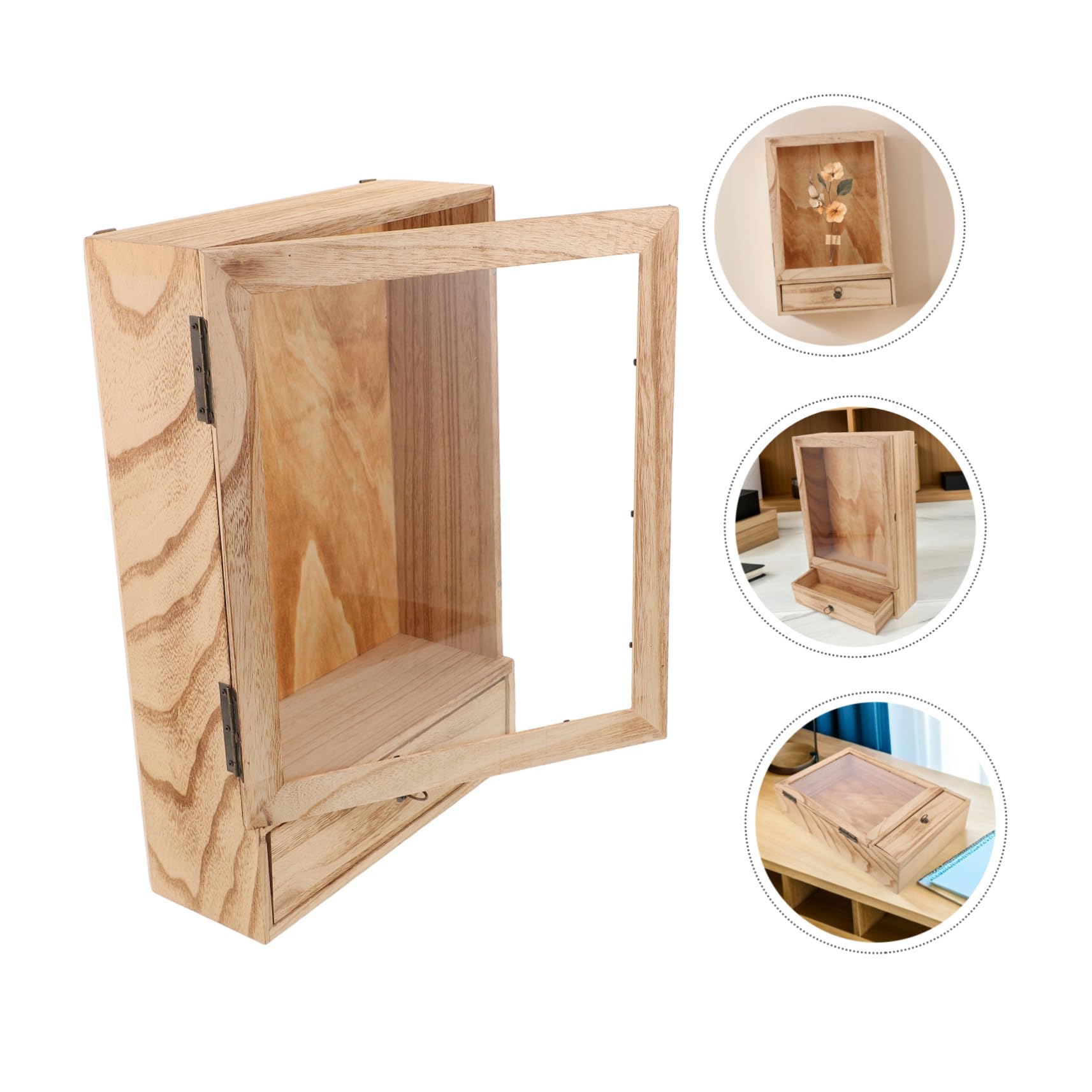 TOPBATHY Caja de Muestras de Insectos de Madera Maciza, Marco Vertical