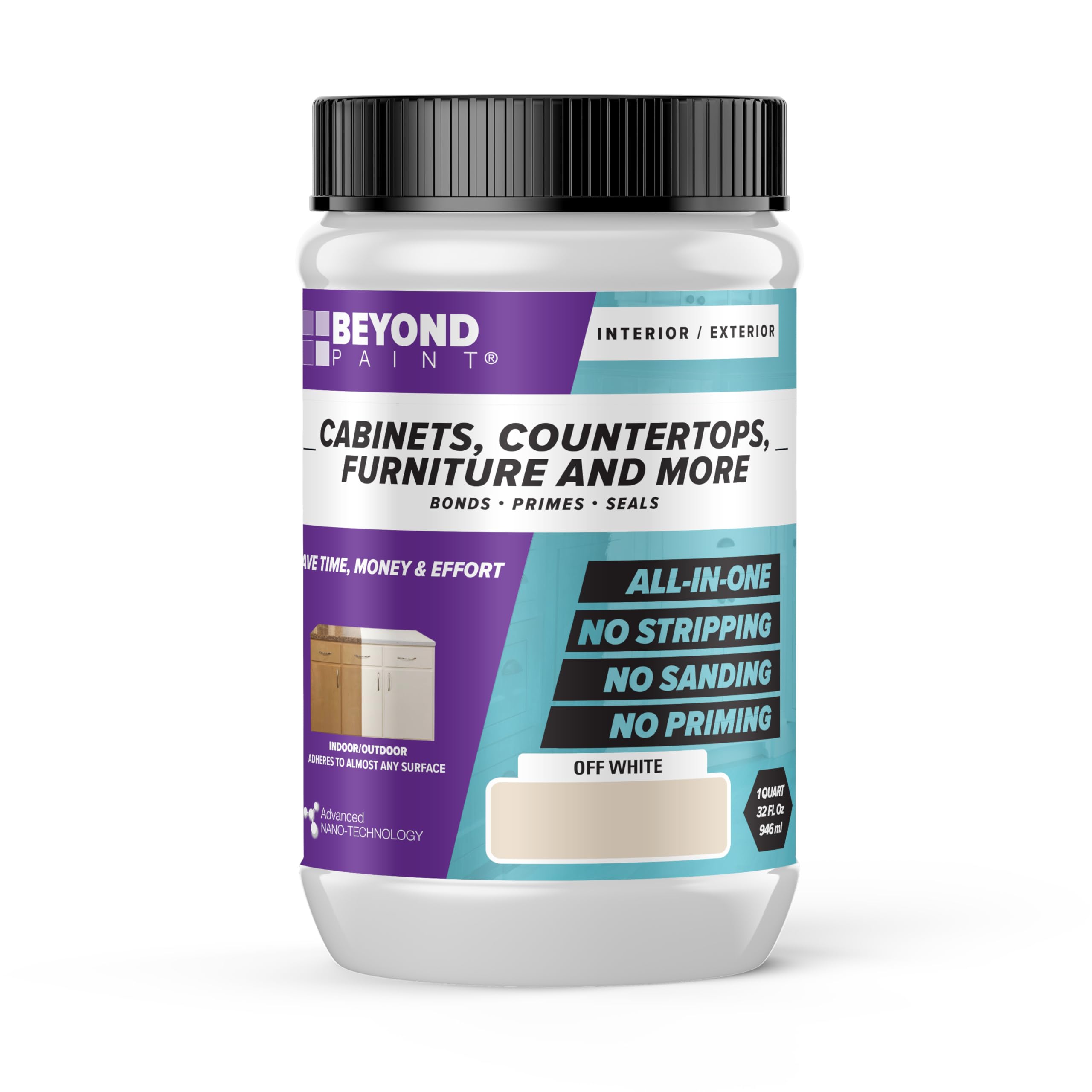 Beyond Paint BEYOND PAINT - Furniture, Cabinets and More All-in-One Refinishing Paint Quart- Color: Off White