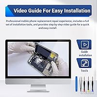 Vista 6 de Para iPhone 8 Plus - Altavoz de oído de repuesto con cámara frontal de 7 MP + módulo de auricular frontal con sensor de proximidad, micrófono