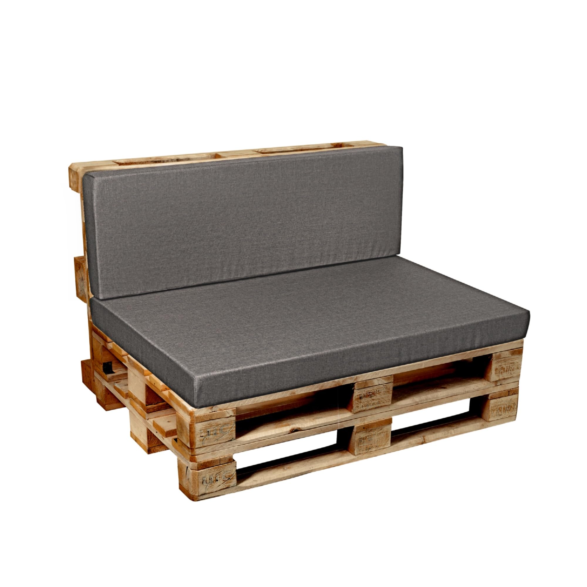 Cuscino per Bancale Grigio 120x60 120x40 Set Seduta Schienale