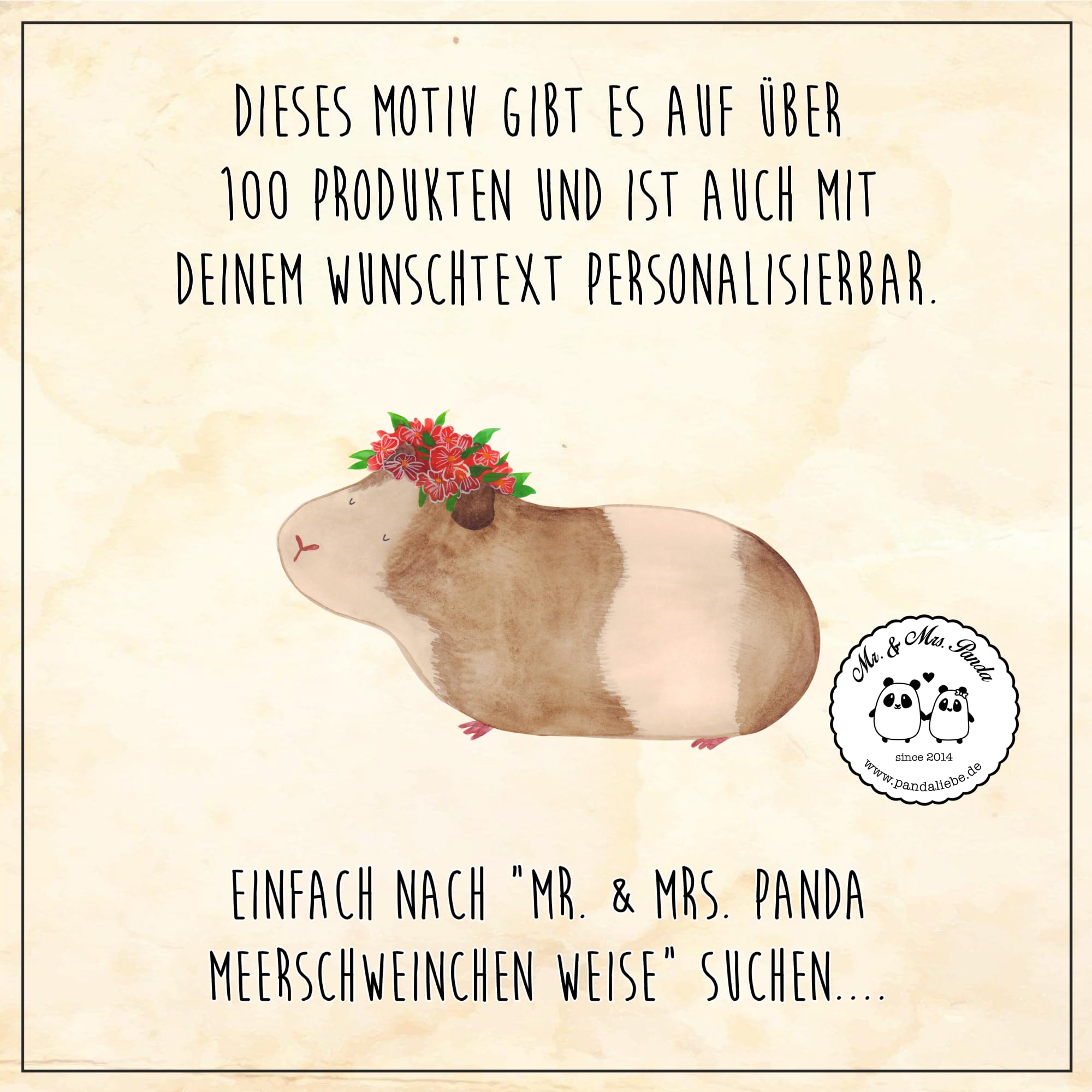 Mr. & Mrs. Panda Personalisierte Fussmatte Meerschweinchen Weisheit 40 x 60 cm - Geschenke, Lustige Sprüche, Fußmatte personalisierbar, Motivation, Türmatte personalisiert, Wunderland, Wunder, Spruch