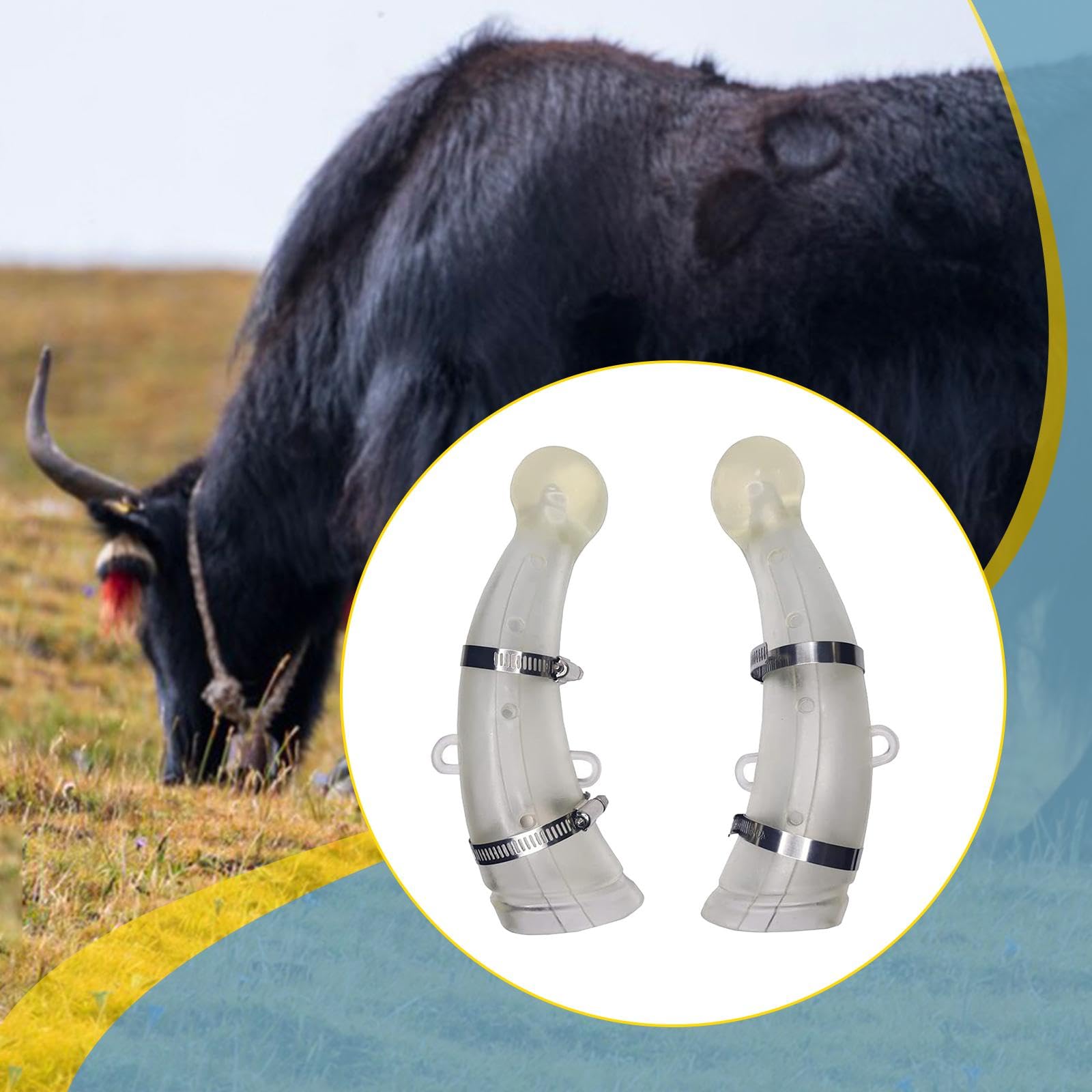 2 protège-Cornes en Silicone pour Vaches, avec Pinces de Fixation, faciles à Installer, pour Moutons, veaux et chèvres, L
